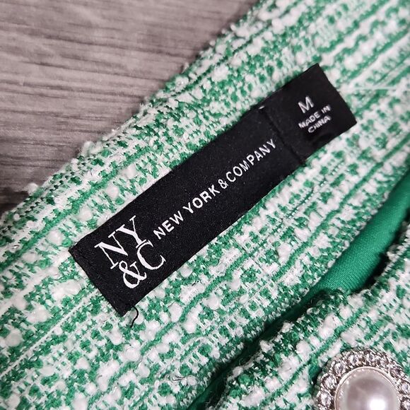 NWT NY&Co Green Tweed & Pearl Classic Dress - Picture 4 of 6